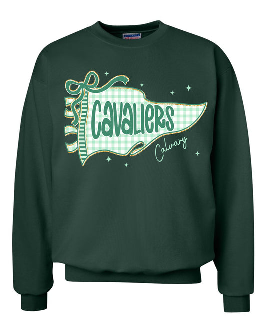 Adult CBA Cavaliers Gingham Pennant Flag Sweatshirt