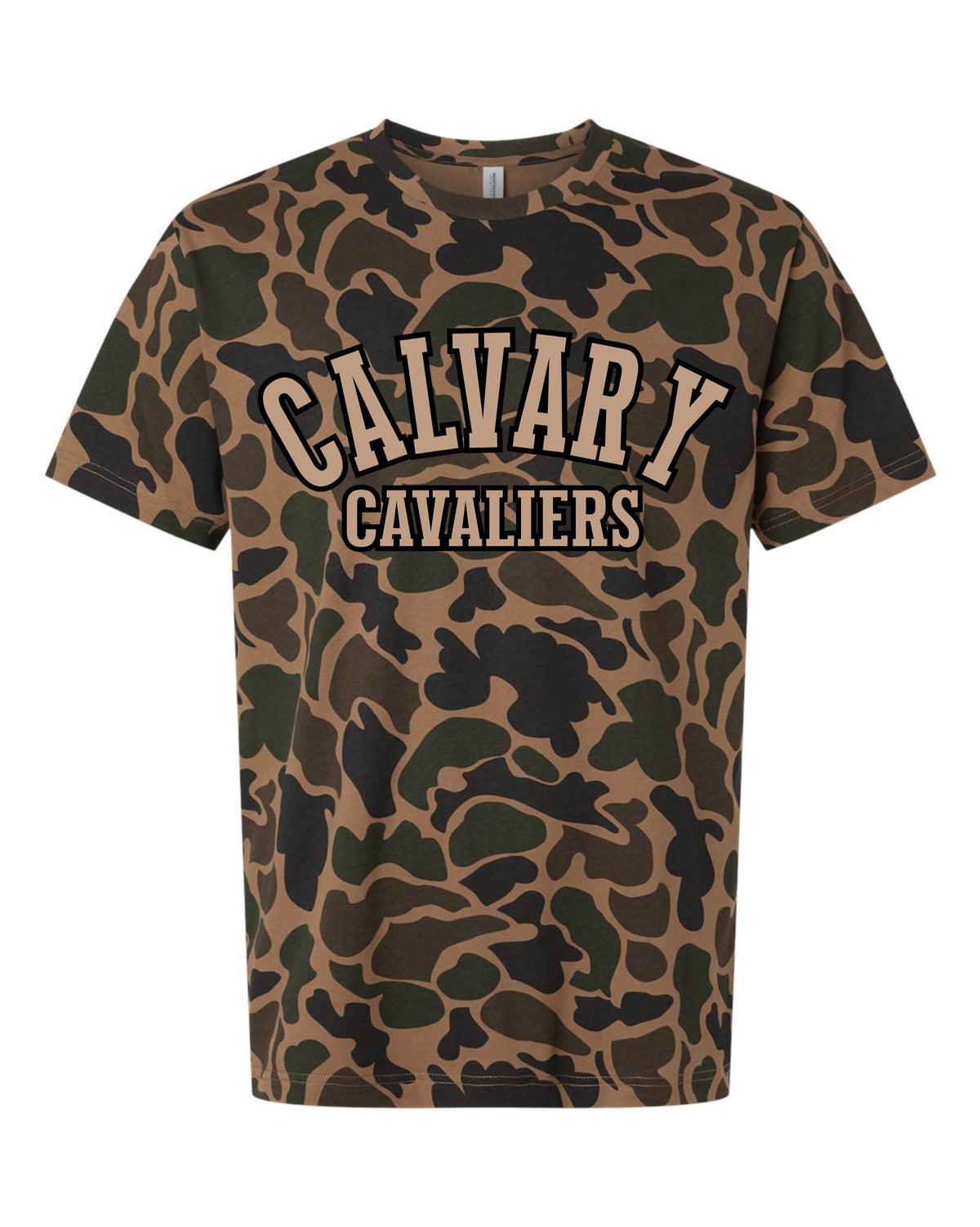 Calvary Cavaliers Camo T-Shirt Brown