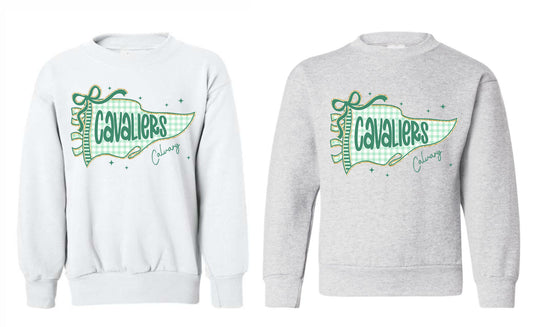 Adult CBA Cavaliers Gingham Pennant Flag Sweatshirt