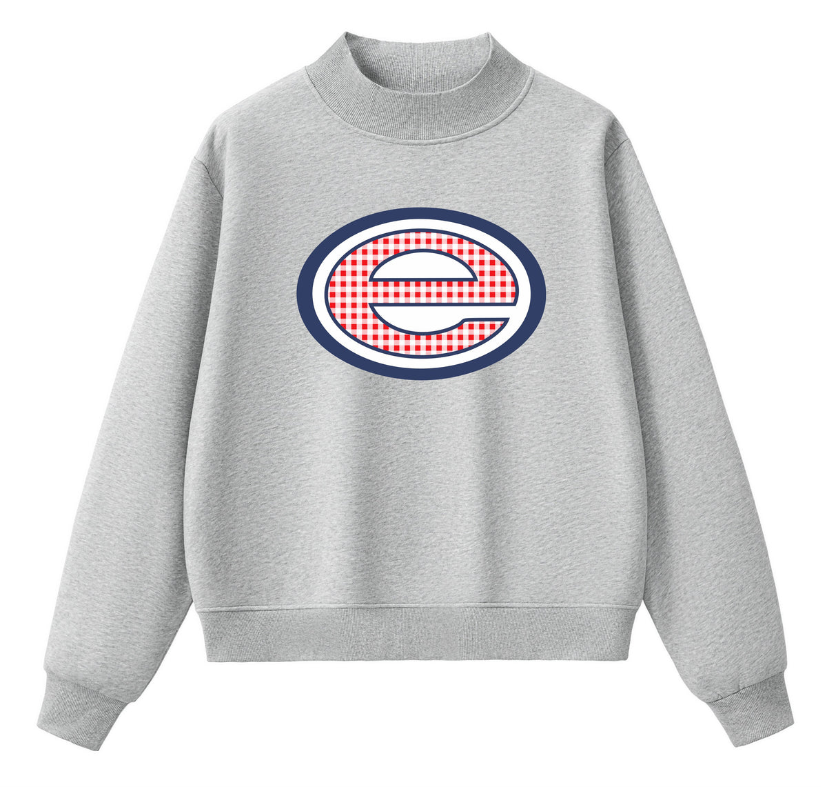 ADULT Evangel E Gingham Mock Neck Sweatshirt and Shorts