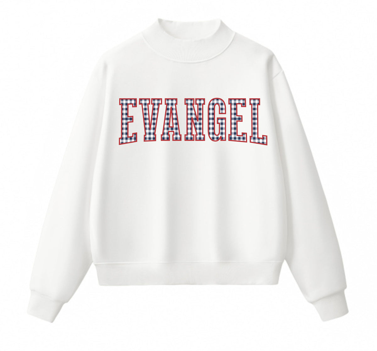 ADULT Evangel Gingham Mock Neck Sweatshirt and Shorts