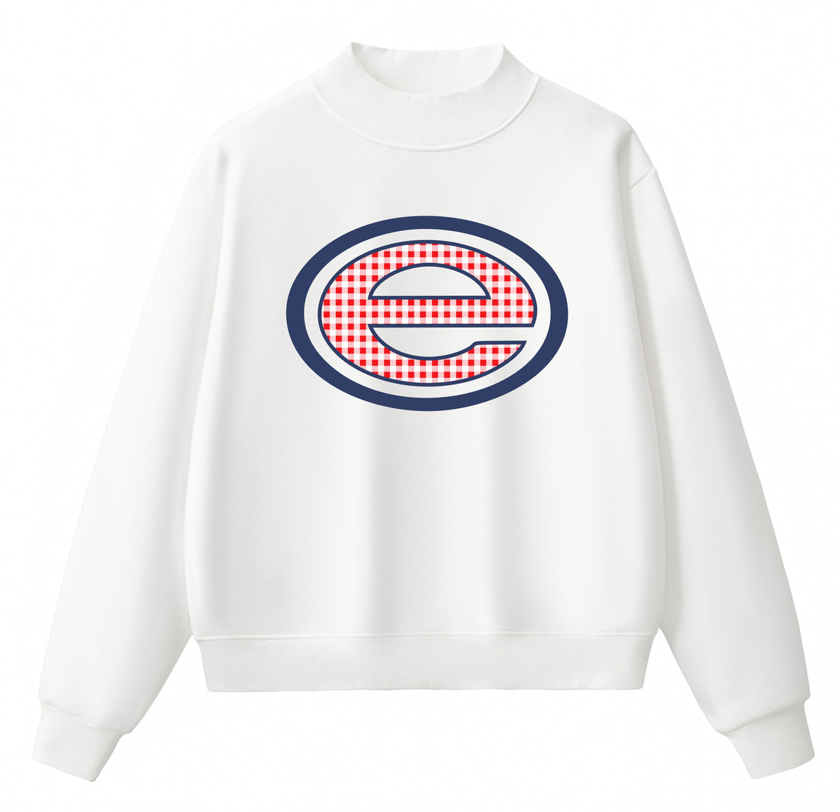 ADULT Evangel E Gingham Mock Neck Sweatshirt and Shorts