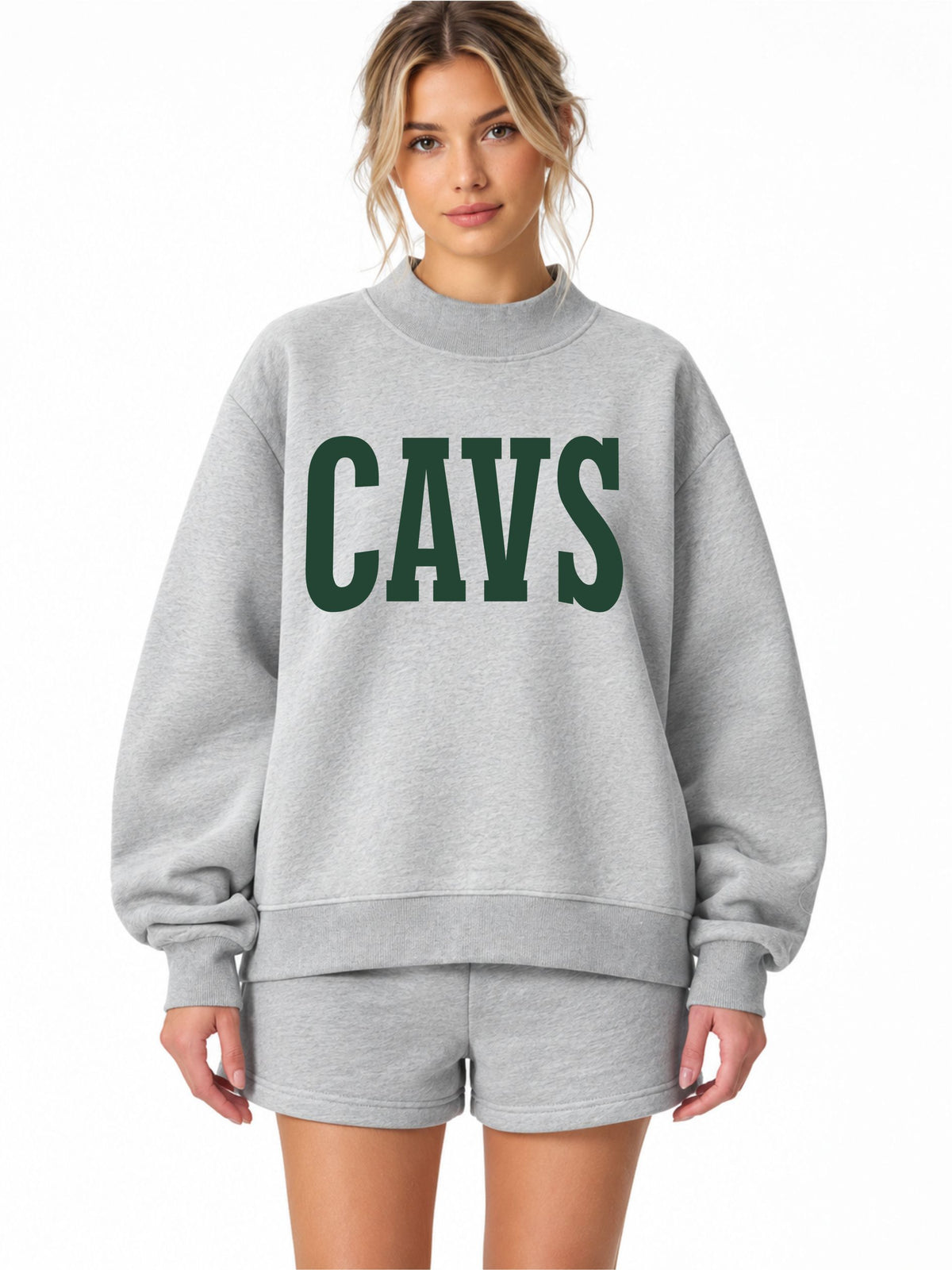 ADULT CAVS Mock Neck Sweatshirt and Shorts