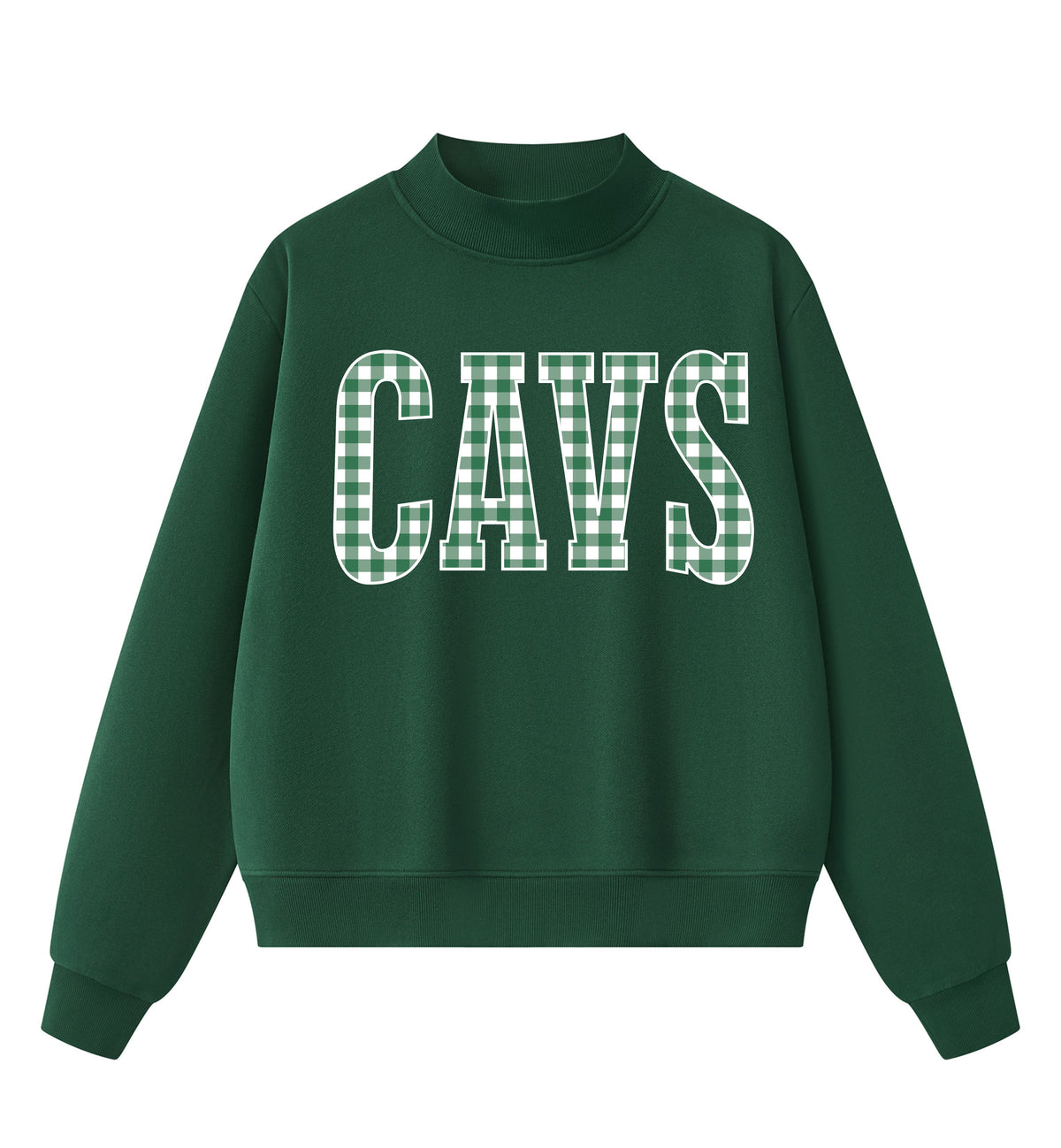 ADULT Gingham CAVS Mock Neck Sweatshirt and Shorts