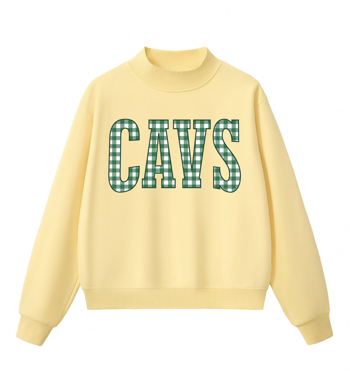 ADULT Gingham CAVS Mock Neck Sweatshirt and Shorts