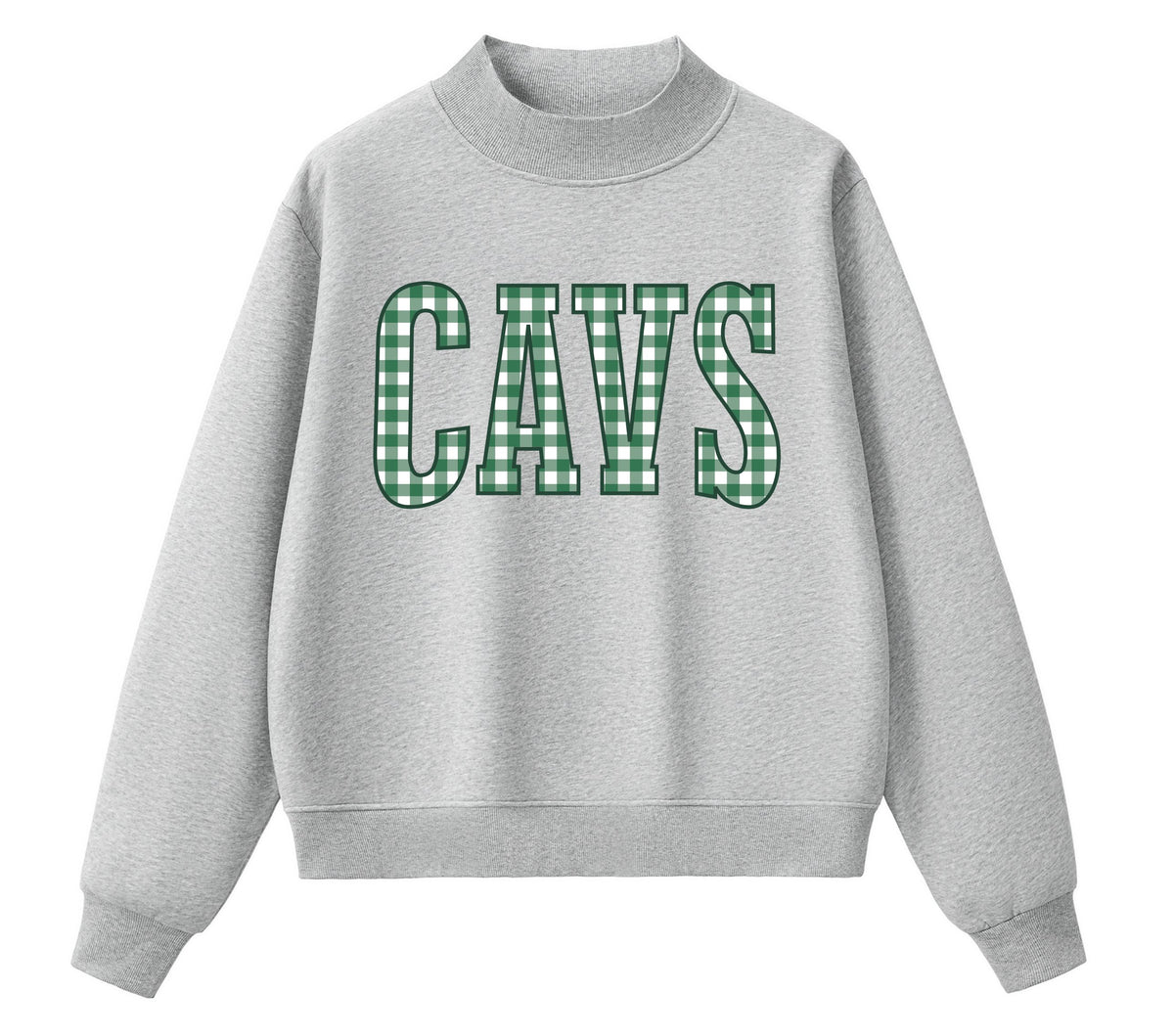 ADULT Gingham CAVS Mock Neck Sweatshirt and Shorts