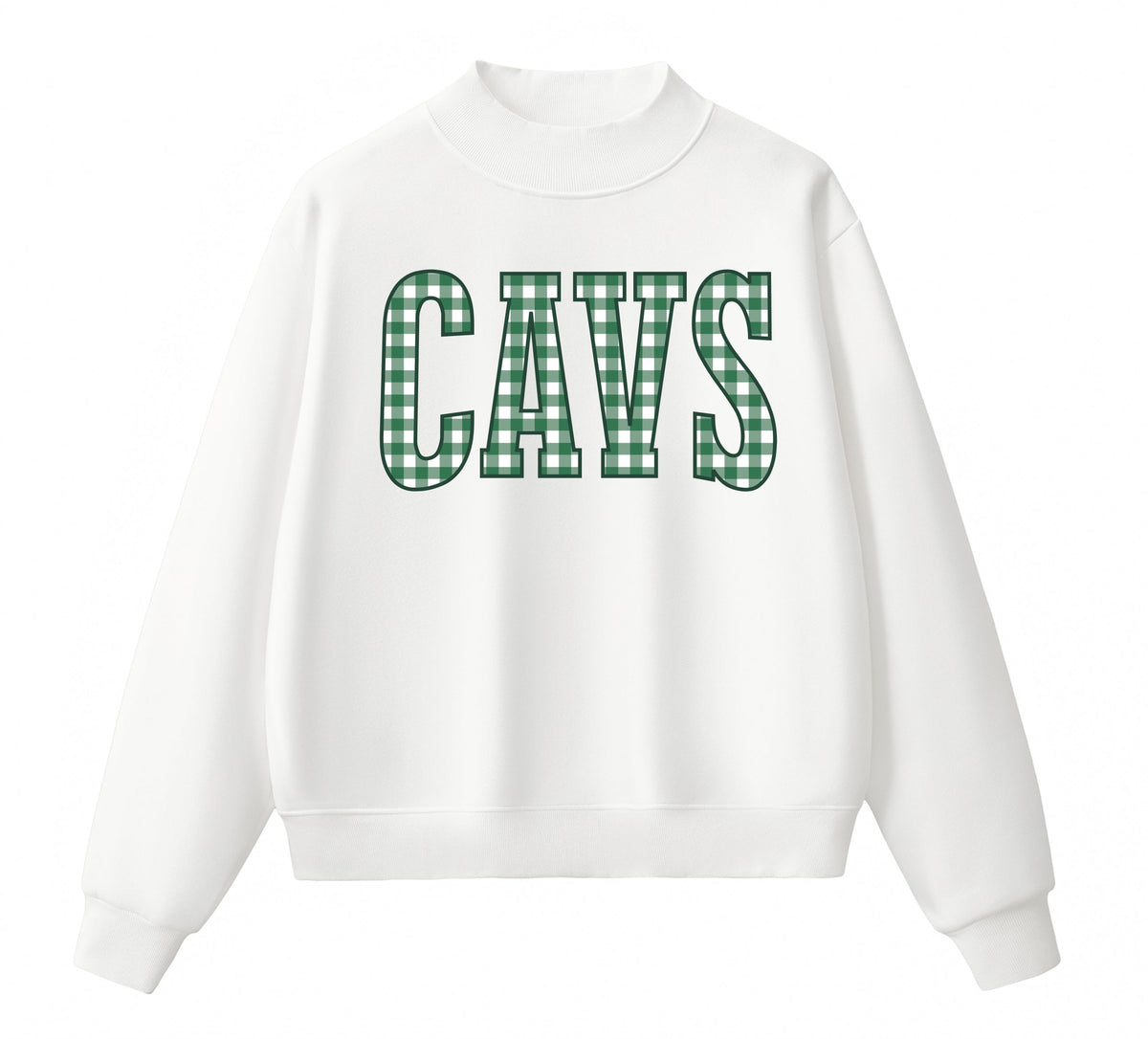 ADULT Gingham CAVS Mock Neck Sweatshirt and Shorts