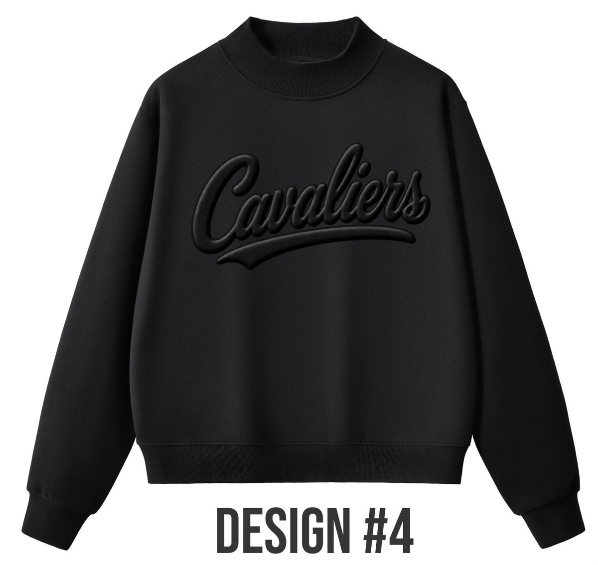 Calvary 3D Black Puff Mock Neck Sweatshirt